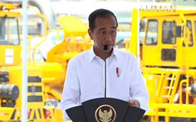 Foto: Presiden Jokowi resmikan smelter tembaga dan pemurnian logam mulia di NTB (tangkapan layar)